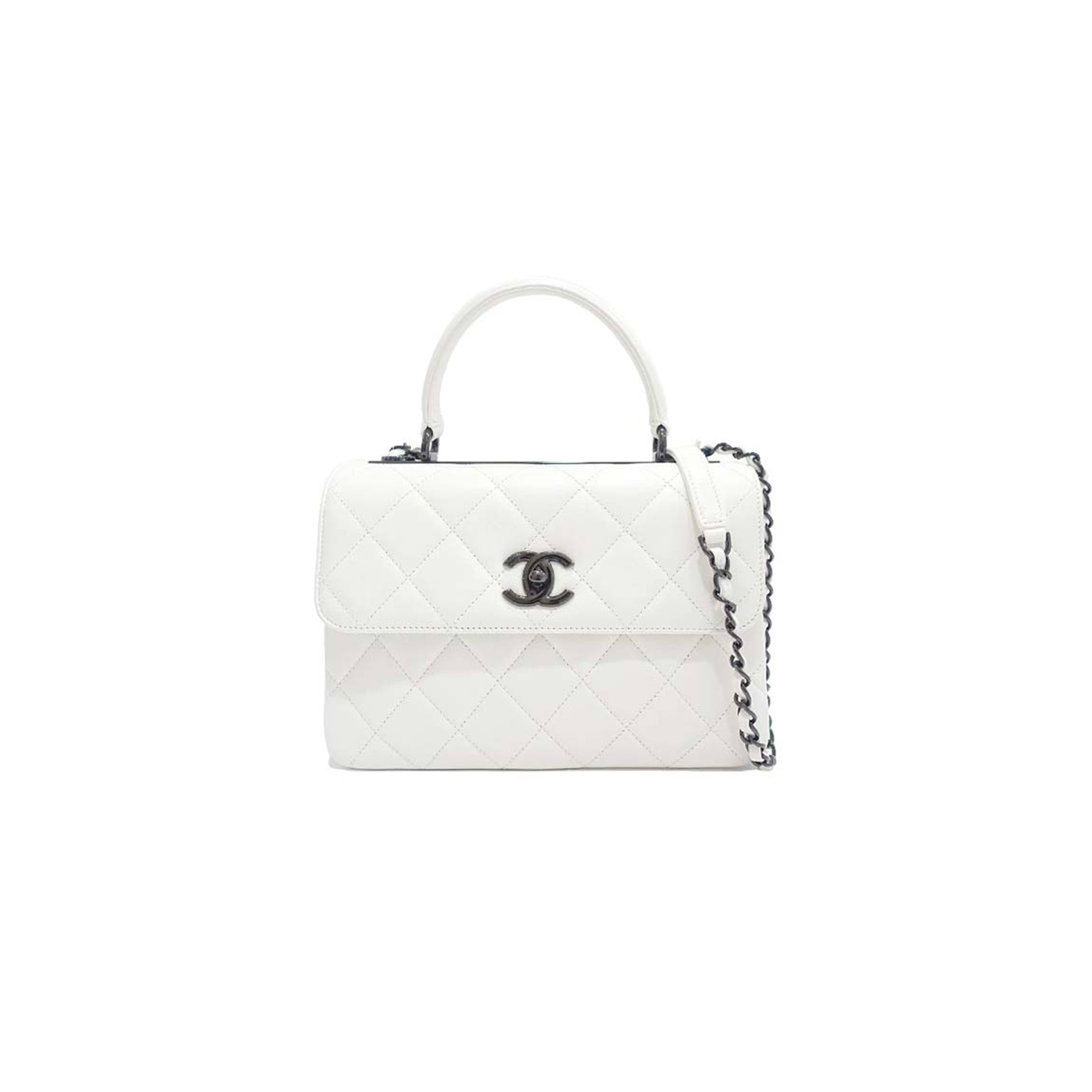 CHANEL LAMBSKIN QUILTED SMALL TRENDY CC DUAL HANDLE FLAP BAG A92236 (25*17.5*9cm)